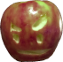 Red Apple with carved face